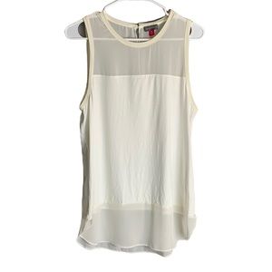 Vince Camuto Sleeveless Blouse MED White & Ivory